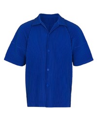 dunkelblaues Kurzarmhemd von Issey Miyake