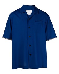 dunkelblaues Kurzarmhemd von Sacai