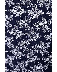dunkelblaues Langarmhemd mit Blumenmuster von GABANO