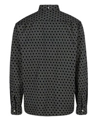 dunkelblaues Langarmhemd mit geometrischem Muster von Supreme