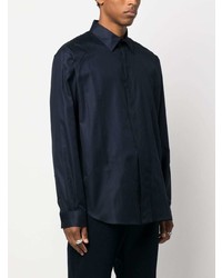 dunkelblaues Langarmhemd mit geometrischem Muster von Loewe