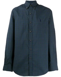 dunkelblaues Langarmhemd mit Karomuster von Polo Ralph Lauren