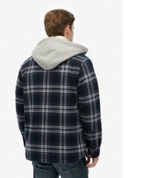 dunkelblaues Langarmhemd mit Karomuster von Superdry