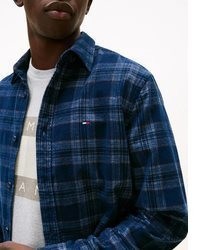 dunkelblaues Langarmhemd mit Karomuster von Tommy Jeans