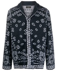 dunkelblaues Langarmhemd mit Paisley-Muster von Alanui