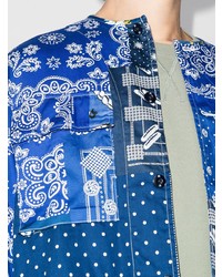 dunkelblaues Langarmhemd mit Paisley-Muster von Neighborhood