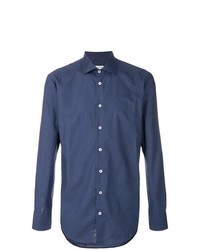 dunkelblaues Langarmhemd mit Paisley-Muster von Etro