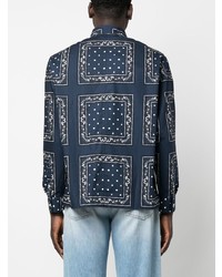 dunkelblaues Langarmhemd mit Paisley-Muster von Jacquemus