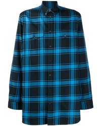 dunkelblaues Langarmhemd mit Schottenmuster von Givenchy