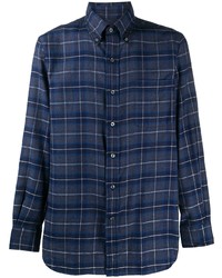 dunkelblaues Langarmhemd mit Schottenmuster von Polo Ralph Lauren
