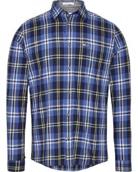 dunkelblaues Langarmhemd mit Schottenmuster von Tommy Jeans