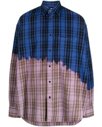 dunkelblaues Langarmhemd mit Schottenmuster von Vetements