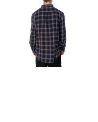 dunkelblaues Langarmhemd mit Schottenmuster von Wrangler
