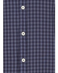 dunkelblaues Langarmhemd mit Vichy-Muster von Daniel Hechter