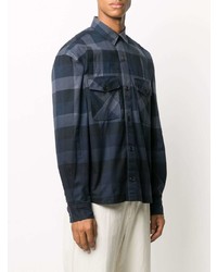dunkelblaues Langarmhemd mit Vichy-Muster von Kenzo
