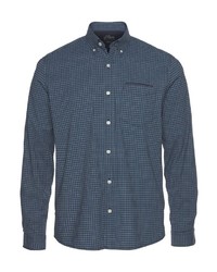 dunkelblaues Langarmhemd mit Vichy-Muster von s.Oliver