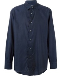 dunkelblaues Langarmhemd von Brioni