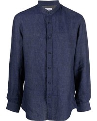 dunkelblaues Langarmhemd von Brunello Cucinelli