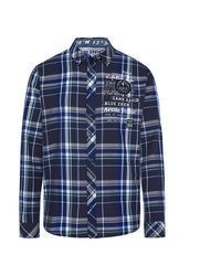 dunkelblaues Langarmhemd von Camp David