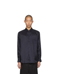 dunkelblaues Langarmhemd von Comme Des Garcons SHIRT