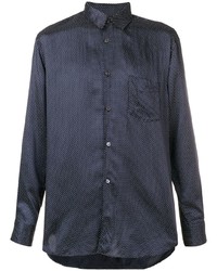dunkelblaues Langarmhemd von Comme Des Garcons SHIRT