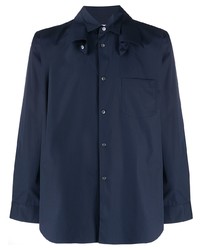 dunkelblaues Langarmhemd von Comme Des Garcons SHIRT