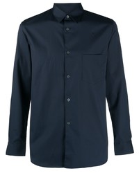 dunkelblaues Langarmhemd von Comme Des Garcons SHIRT