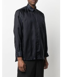 dunkelblaues Langarmhemd von Comme Des Garcons SHIRT