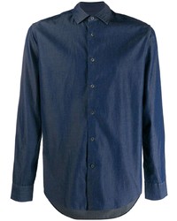 dunkelblaues Langarmhemd von Corneliani