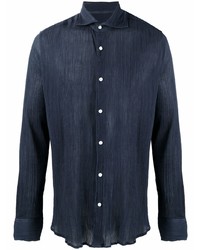 dunkelblaues Langarmhemd von Deperlu