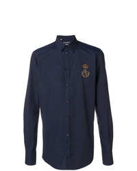 dunkelblaues Langarmhemd von Dolce & Gabbana