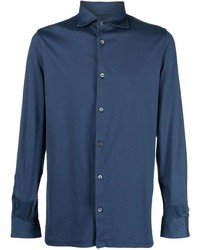 dunkelblaues Langarmhemd von Fedeli