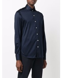 dunkelblaues Langarmhemd von Canali
