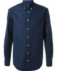 dunkelblaues Langarmhemd von Gitman Brothers