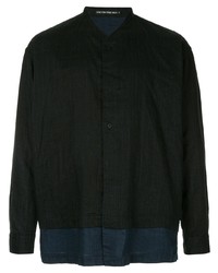 dunkelblaues Langarmhemd von Issey Miyake Men
