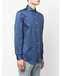 dunkelblaues Langarmhemd von Canali