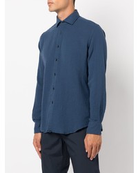 dunkelblaues Langarmhemd von Xacus