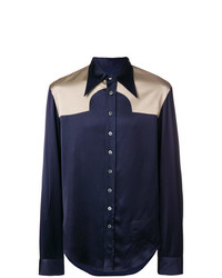 dunkelblaues Langarmhemd von Maison Margiela