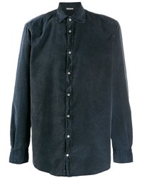 dunkelblaues Langarmhemd von Massimo Alba
