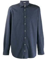 dunkelblaues Langarmhemd von Massimo Alba