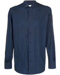 dunkelblaues Langarmhemd von Mazzarelli
