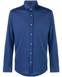 dunkelblaues Langarmhemd von Mp Massimo Piombo