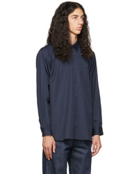 dunkelblaues Langarmhemd von Comme Des Garcons SHIRT