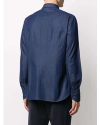 dunkelblaues Langarmhemd von Tintoria Mattei