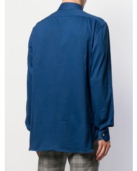 dunkelblaues Langarmhemd von Kiton