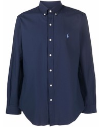 dunkelblaues Langarmhemd von Polo Ralph Lauren
