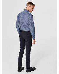 dunkelblaues Langarmhemd von Selected Homme