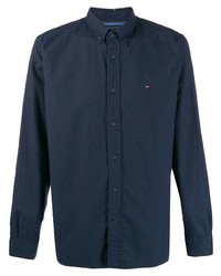 dunkelblaues Langarmhemd von Tommy Hilfiger