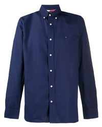 dunkelblaues Langarmhemd von Tommy Hilfiger