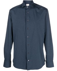 dunkelblaues Langarmhemd von Traiano Milano